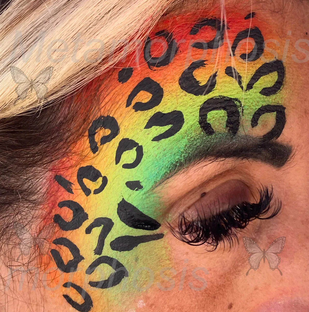 Cheetah animal print face paint design