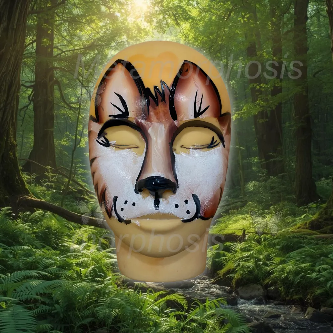 Wolf in forest face paint design